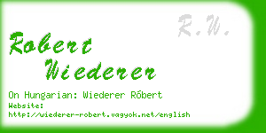 robert wiederer business card